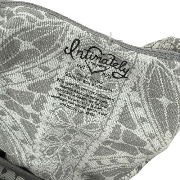 Free People Seamless Bodycon Dress MEDIUM LARGE Intimately Ivory Gray Jacquard - Picture 10 of 12